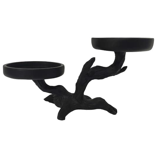 9" Black Tree Pillar Candle Holder by Ashland®